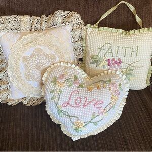 Embroidered Decorative Pillows Set